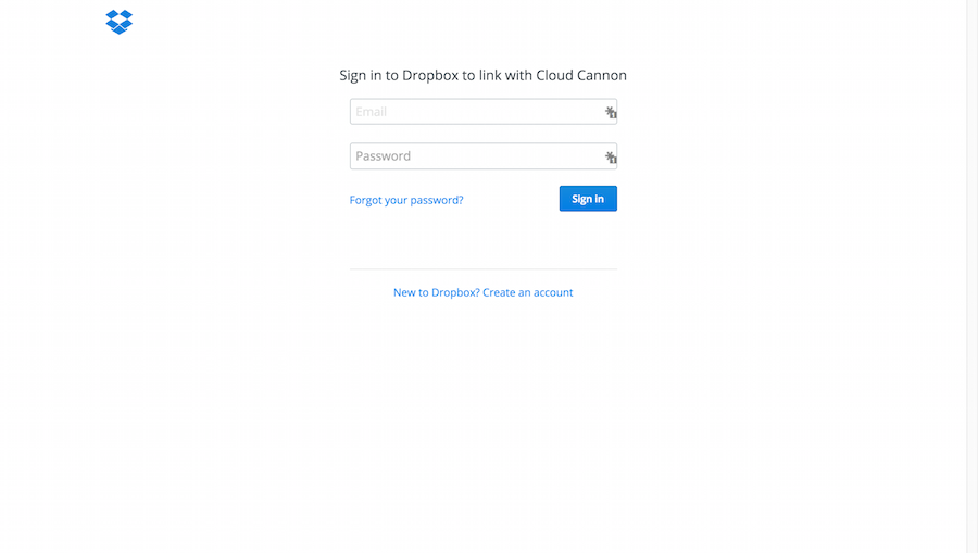 Dropbox credentials