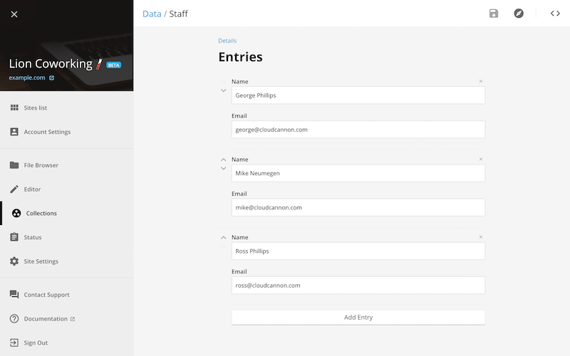 YAML/JSON interface